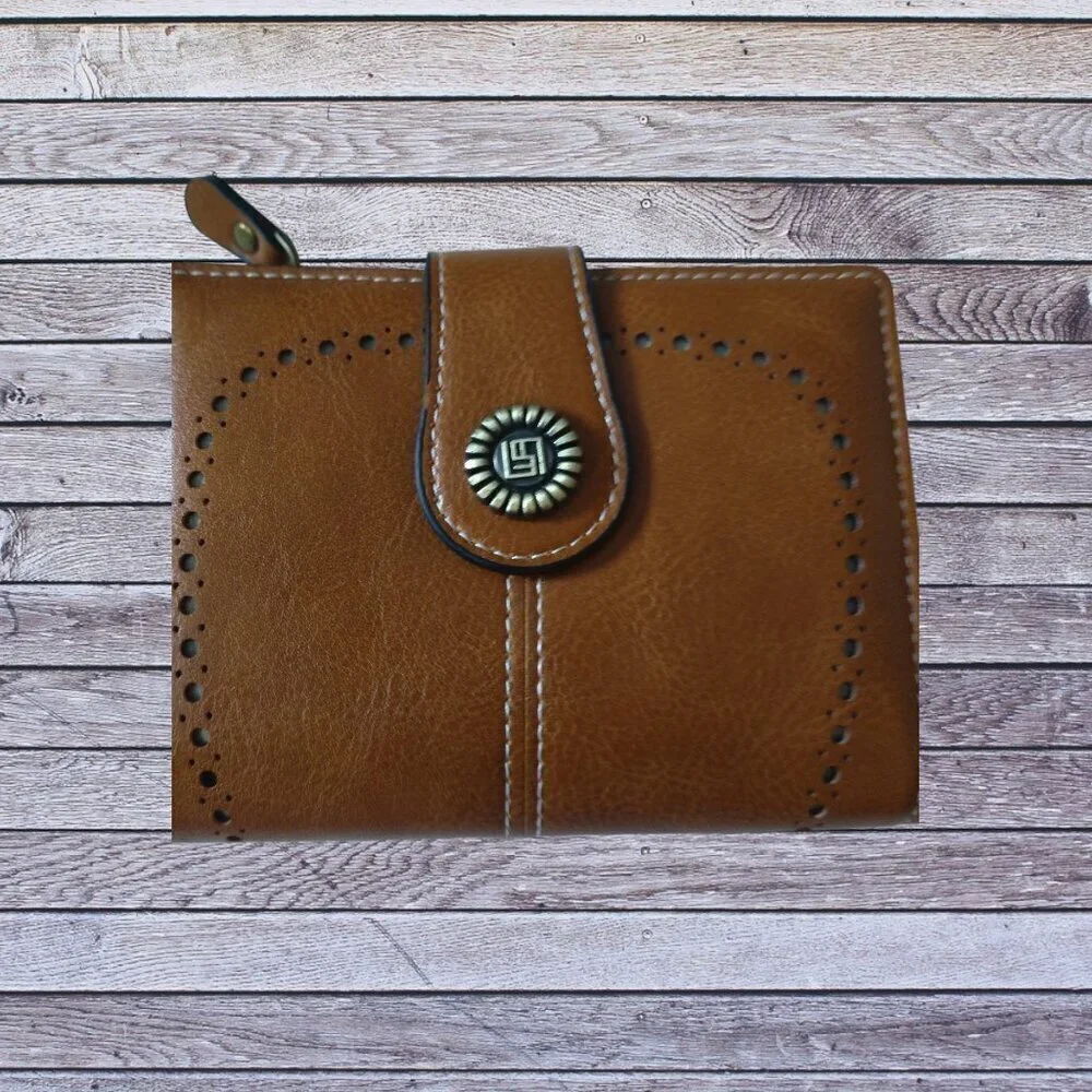 Charm Infinite Women's Brown Snap Closure Bi-Fold Wallet  Classic Neutral